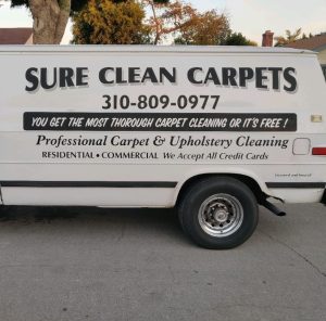Sure clean carpets work truck